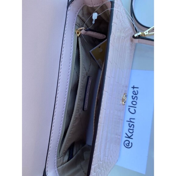 Michael Kors crossbody mercer small convertible clutch purse powder blush - Picture 9 of 12